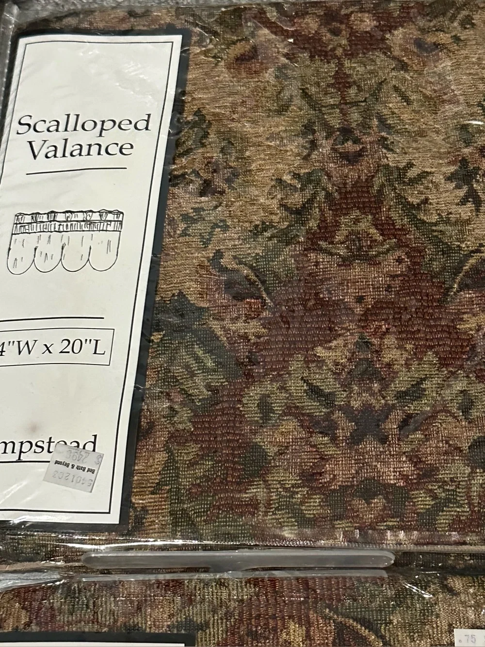 Lot of 4 Hempstead Scalloped Window Valances 54x20 Jacquard Tapestry Earthy NWOT